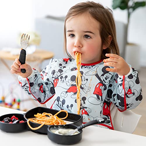 Bumkins Sleeved Baby Or Toddler Bib, Smock, Waterproof Fabric, Fits Ages 6-24 Months, Disney Mickey Mouse Classic #TOP2