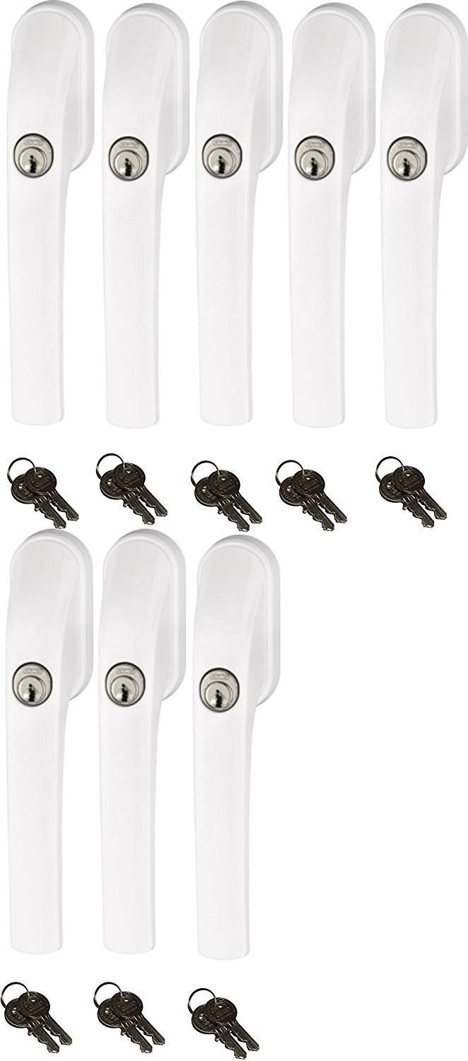 Abus FG300 abschließbarer Fenstergriff, weiß, im Set 8 Stück alle gleichschließend AL0125 mit insgesamt 16 Schlüssel