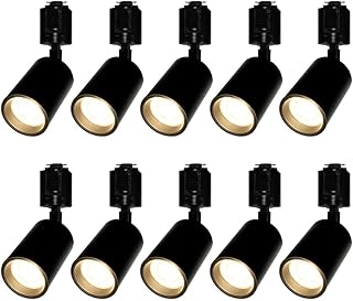 一体式ダクトレール用スポットライト LED一体型照明 60W形相当 ライティングレール用スポットライト インテリア照明 取付簡単 照明器具 屋内照明 電球不要 (10SET-4000K, ブラック)