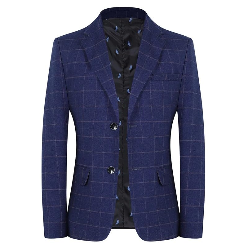 Men's Plaid Blazer Casual Spring Autumn Coat Suit2