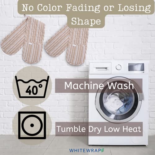 Whitewrap Quilted Double Oven Mitt | 35”X7.5”| Heat Resistant Oven Gloves To Protect Hands And Arms| Cooking Gloves | Bbq, Cooking, Baking, Grilling, Microwave | Handling Hot Pots And Pans | Brown #TOP6