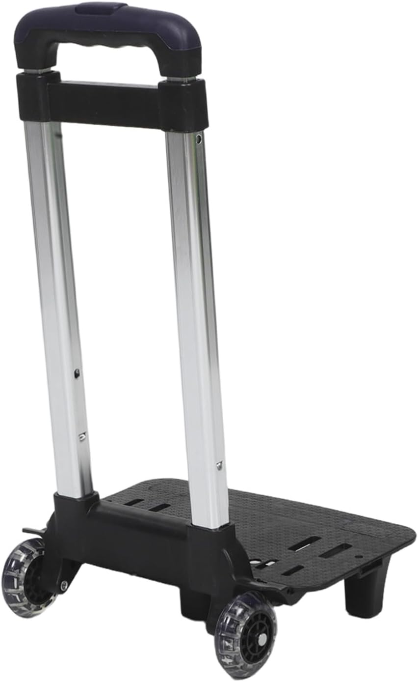 Adjustable Telescopic Handle Trolley with Detachable Wheels Lightweight Plastic and Alloy Frame Schoolbag Cart for Young Students