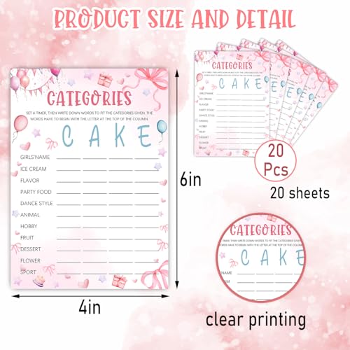 Image of Pink Slumber Party Games Card - Coquette Pink Bow Themed Sleepover Slumber Party Supplies- Birthday Night Games Creative Idea - Sleepover Stuff-Categories- 20 Game Cards