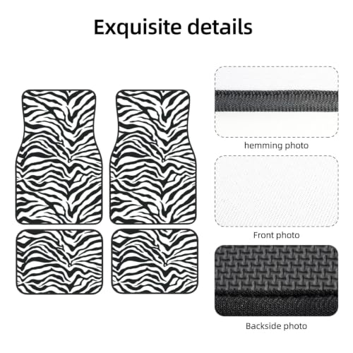 Alfombrillas para coche de neopreno de alta resistencia con elegante diseño de estampado de cebras 3