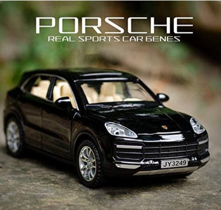Image of Invite Enterprise 4 Wheel Drive Metal Car Pull Back With Open Doors, Engine Cover, Tail With Front And Rear Light & Music Great Gift For Boys And Girls Above (Mini Porsche Cayenne), Multicolor
