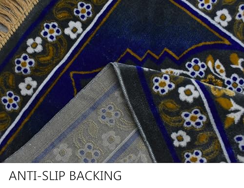 Image of Janamaz Prayer Mat - Turkey Soft Velvet Namaz Mat | Premium Aasan for Daily Salah, Janimaz Namaz, Comfortable & Durable Prayer Mat | 44x27 Inch, (19)