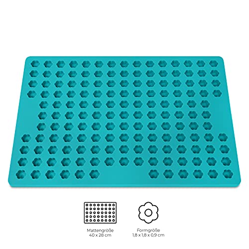 Cahuna Silikon Backmatte für Hundekekse mit Mini Blume - Backform für Hundeleckerli BPA frei und mit Rand - Wiederverwendbare Backunterlage für den Backofen