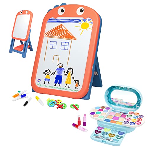 Amosting Washable Kids Makeup Kit & Portable Kids Easel Magnetic Dry Erase Board #TOP7