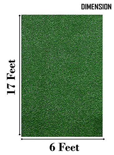 Image of Yellow Weaves 35 Mm High Density Artificial Grass Carpet Mat For Balcony, Lawn, Door (6 X 17 Feet), Green
