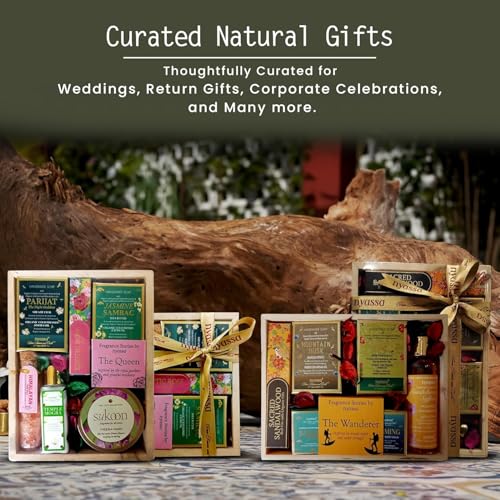 Image of Nyassa The fragrance stories by nyassa:THE QUEEN Gift set Natural Bath & Body Care Set,Handmade Soap,Roll On,Hand & Body Moisturizer,Bath Salt,Scented Candle,Premium Kit | raksha bandhan special gift