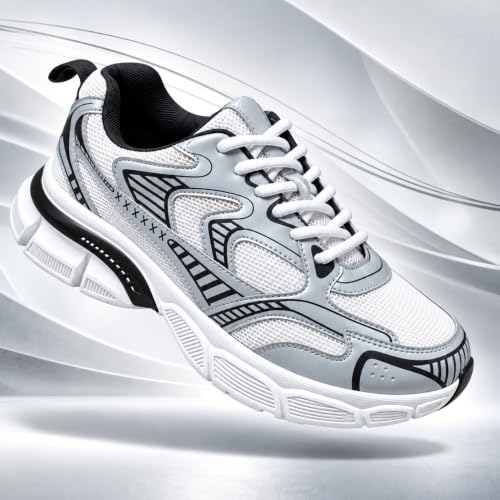 Image of Cruiser Men's Athletic Sneakers | Striped Side Panel Chunky Shoes | Multi Panel Layered Cushioned Midsole Sneaker | Flexible Walking & Everyday Comfort Sneakers | Everyday Fashion Sneakers (2656)