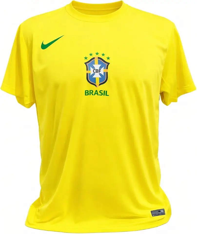 Camiseta - Camisa Torcedor do Brasil Copa 2026 de Futebol - Unisex para Homem e Mulher - Amarela - Tamanho M