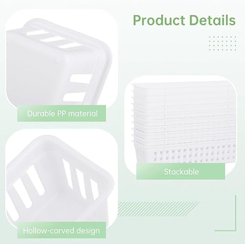 Miniatura 4 de Lnrueg 20 cestas de almacenamiento para el aula, 10.2 x 3.1 x 2.4 pulgadas, organizadores de lápices de plástico para el aula, cestas organizadoras