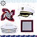 DPLin Yacht Captain Sailor Accessories Costume include Captains hats Men, Sailor Hat Women,Scarf, Sunglasses Halloween Dressing up Party