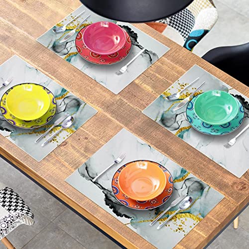 Sets de table pour tables de salle à manger texture marbrée chic - 8