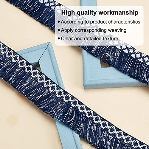 Benecreat 11Yard Ethnic Style Sewing Fringe Trim, Two Tone Polyester Tassel Rhombus Pattern Fringe Trim For Drapery Curtain Pillow Carpet Fringe Umbrella Decorative #TOP4