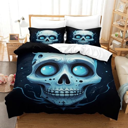 Housse de couette crânes avec fermeture éclair double et microfibre - 3
