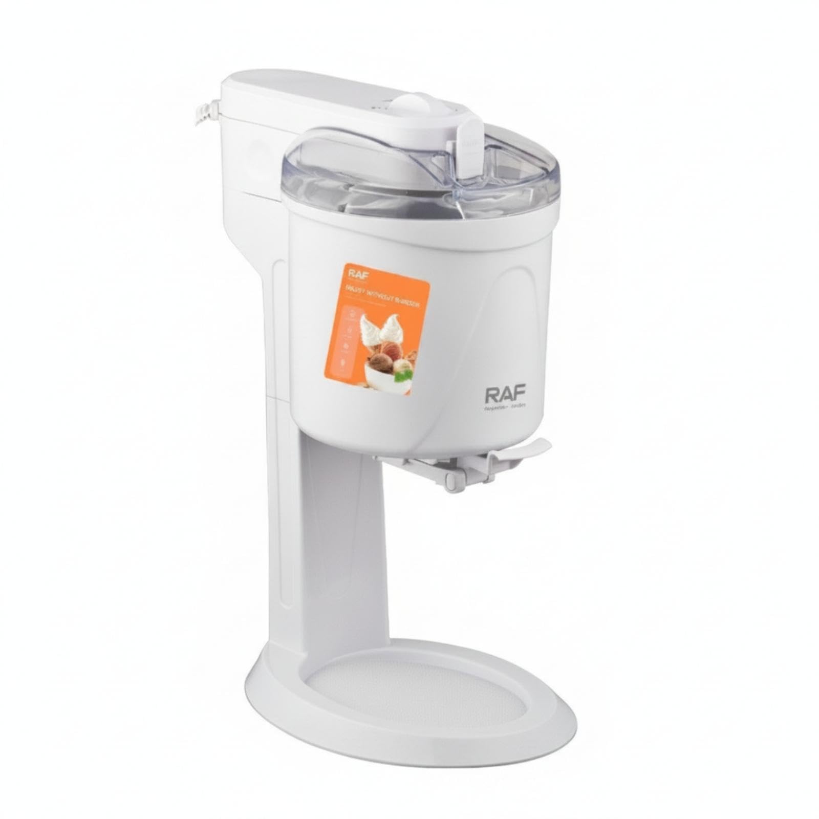 Countertop Ice Cream Maker Homemade Automatic Ice Cream | Countertop Ice Cream Maker Homemade Automatic Compact Chilled Yogurt Machine for Families Kitchen White 0900 ABS Aluminum-image-28