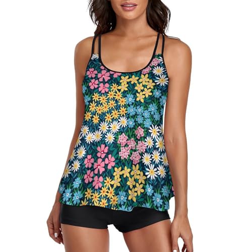 Robe de plage tankini fleurs de couleur résout le complexe du bikini classique