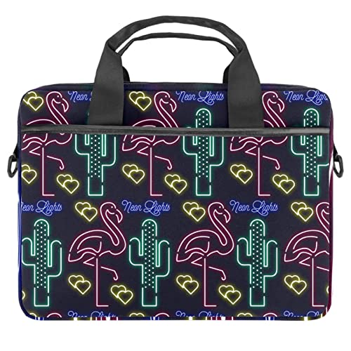 Sac à bandoulière ordinateur 13 pouces motif flamant rose multicolore