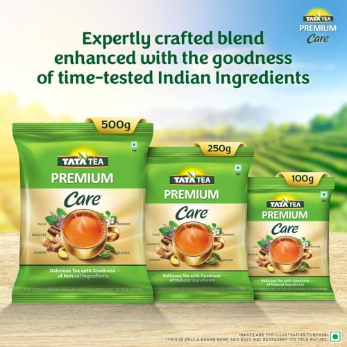 Image of Tata Tea Premium Care 500g Black Tea, Delicious Tea with Goodness of Tulsi, Mulethi, Ginger, Brahmi & Elaichi, Trusted Quality, Loose Leaves (Pack of 3)