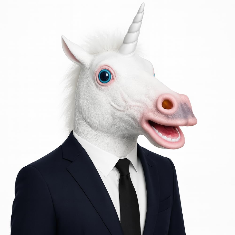 BMLIMITED BML Halloween Horse Mask Latex Horse Head Mask Funny Animal Costume for Adults Halloween Cosplay Parties Festivals Pranks