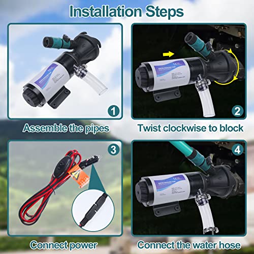 Image of Waste Pump for RV,Macerator Pump for RV,12V 12GMP Quick Release Sewage Pump with Garden Hose Discharge Port for Boat,Marine
