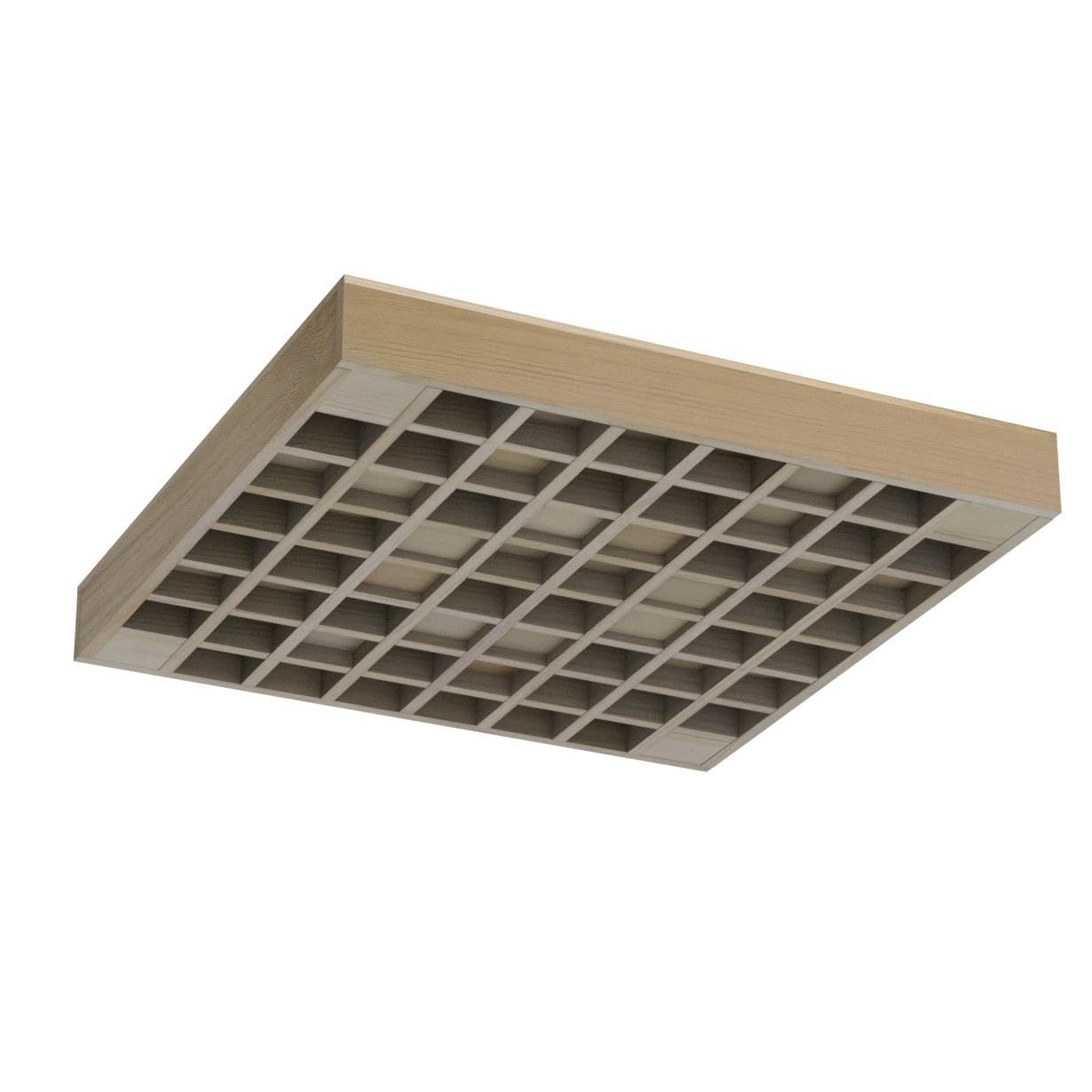 BXI Drewniany dyfuzor dźwiękowy – 61 x 61 x 6 cm, grube, akustyczne panele dyfuzyjne, nadają pomieszczeniu słuchowym, kwadratowy dyfuzor pozostałości do obróbki akustycznej na ścianę i sufit, 2D