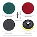 Glarks 16Pcs 4 Inch Drill Power Brush Tile Scrubber Scouring Pads Cleaning Kit with 4 Inch Disc Pad Holder for Bathroom & Kitchen Cleaning, 3 Different Stiffness (Red, Gray, Green)