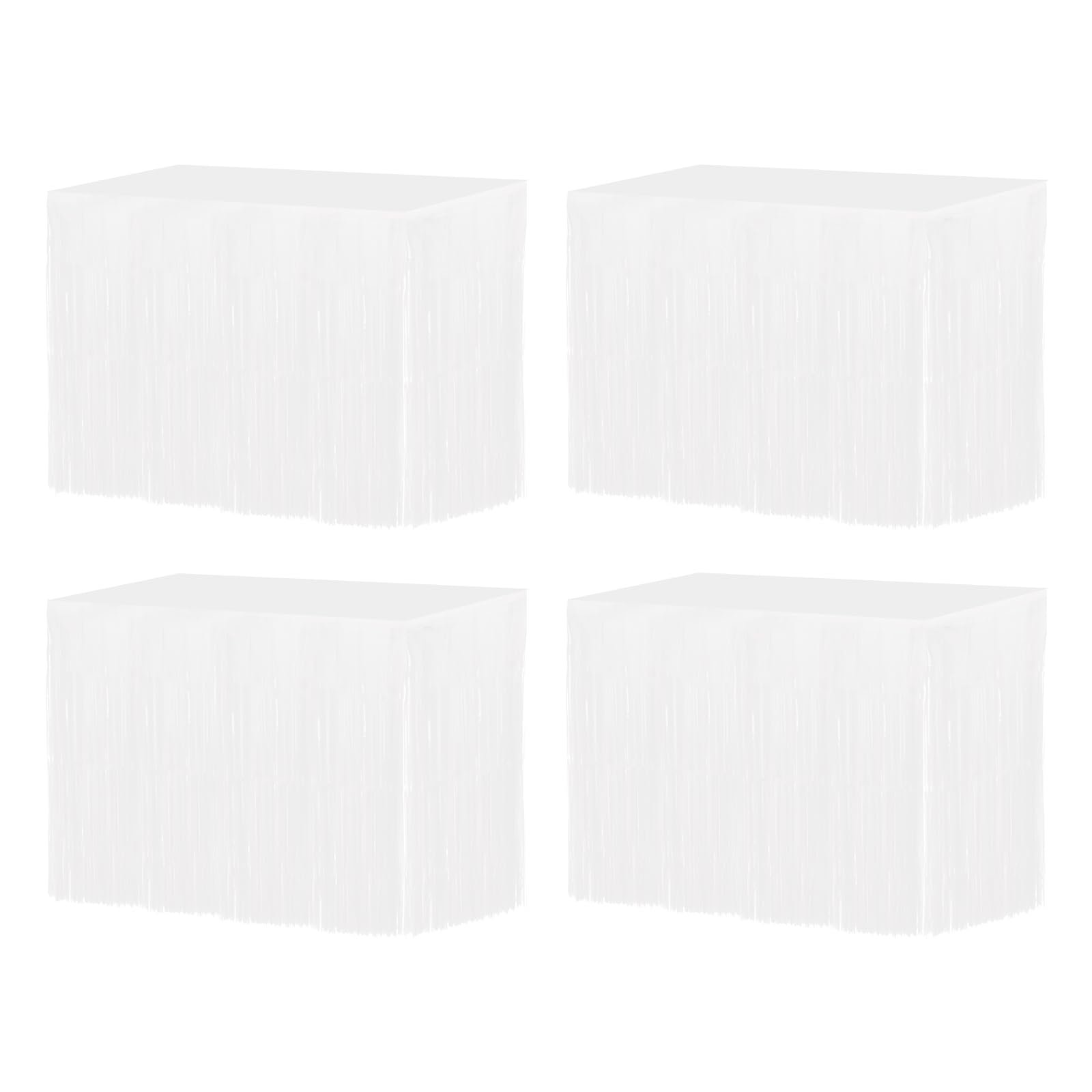 Franges métalliques argentées QUARKZMAN jupes de table de 29x108 pouces denses