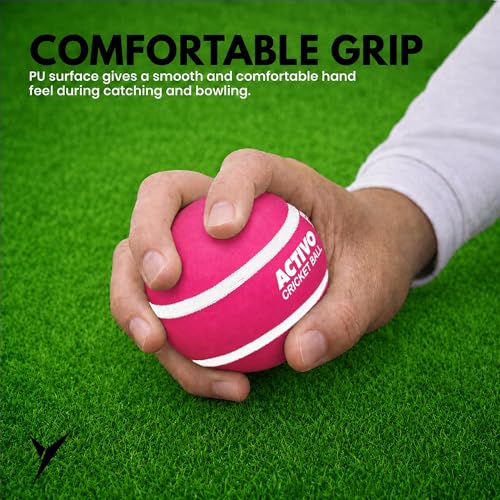 Image of jaspo Activo Air Core Indoor Cricket Ball |PU Material |Hollow Aircore Design |Soft Impact Play | 75g Lightweight |Safe for Indoor Cricket |Non-Toxic Build |Comfortable Grip |Durable & Kids-Friendly