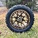 12 Inch Matte Bronze Golf Cart Wheels & Tires Set of 4, 20x10-12 All Terrain Tires, DOT Certified Golf Cart Wheels Compatible with EZGO, Club Car, YMH