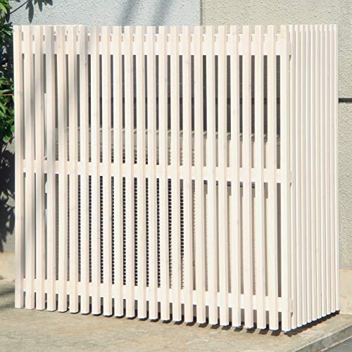 ガーデンガーデン モダンエアコン室外機カバー ウォッシュホワイト 縦型 幅93.5cm×高さ90cm×奥行42.5cm 杉天然木 MAC-935-WH