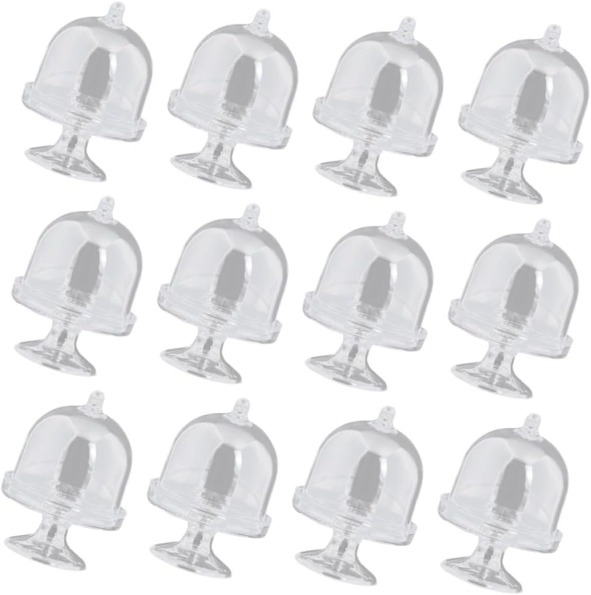 Alipis 12pcs Transparent Candy Stand Dome Clear Dessert Containers for Wedding Birthday and Party Treats Display