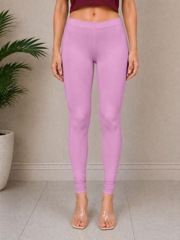 Image of TRENDMALLS Women's Microfiber Elastane Stretch Soft Churidar Length Leggings with Ultrasoft Waistband