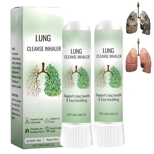 Inhalador herbal, Inhaladores herbales para la limpieza pulmonar, Ingredientes naturales, Ayuda a promover una respiración más fácil y el bienestar pulmonar (2Piezas)
