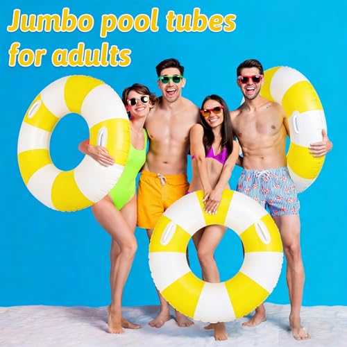Image of 2 PCS Inflatable Pool Floats for Swimming Pool Party Lake Beach Adults - Floaties Pool Tubes Swim Rings Tubes Floaties for Beach Pool Party Decorations