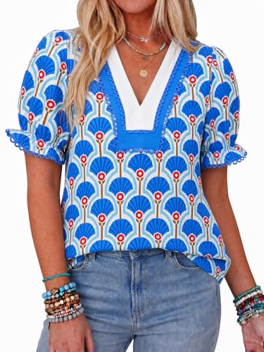 Women's Puff Sleeve Floral Blouse - image 1
