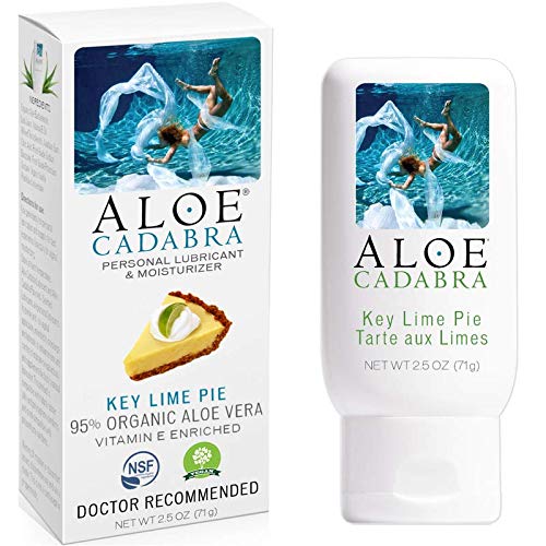 Aloe Cadabra Flavored Personal Lubricant & Moisturizer for Anal, Sex, Oral, Women, Men & Couple, 2.5 Ounce, Key Lime Pie