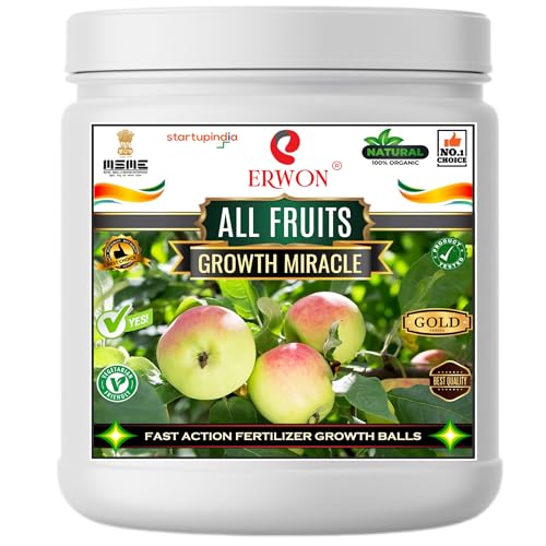 Image of Erwon All Fruits GROWTH MIRACLE Fertilizer, Fast Action Organic Granules for rapid Growth and Heavy Flowering and Bigger Fruits. (200 gm)