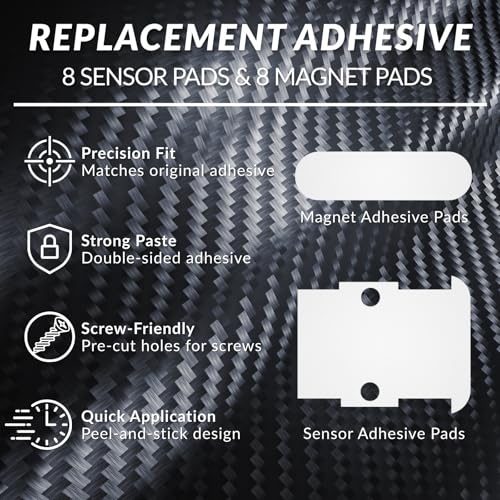 Image of 16PCS Entry Sensor Adhesive Pads for SimpliSafe - Pre-Cut Replacement Tape for Sensors & Magnets | Compatible with SimpliSafe Security Systems | No Cutting Needed, Strong Hold (White)