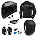 GDM Motorcycle Protective Gear Bundle (Premium Connect) - Helmet, Jacket, Gloves, Shields, Backpack, Bluetooth Intercom (XL)