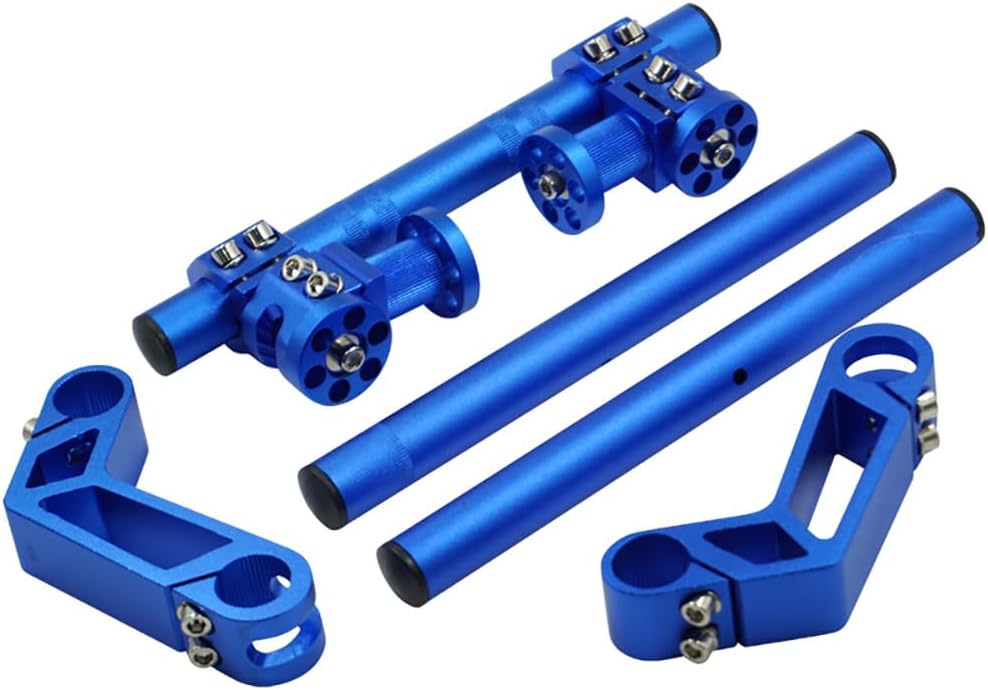 Adjustable Motorcycle Handlebars 7/8" 22mm CNC Aluminum Steering Handle Bar Set Fit for 125cc Motorcycle Pit Bike Dirt Bike (Blue)