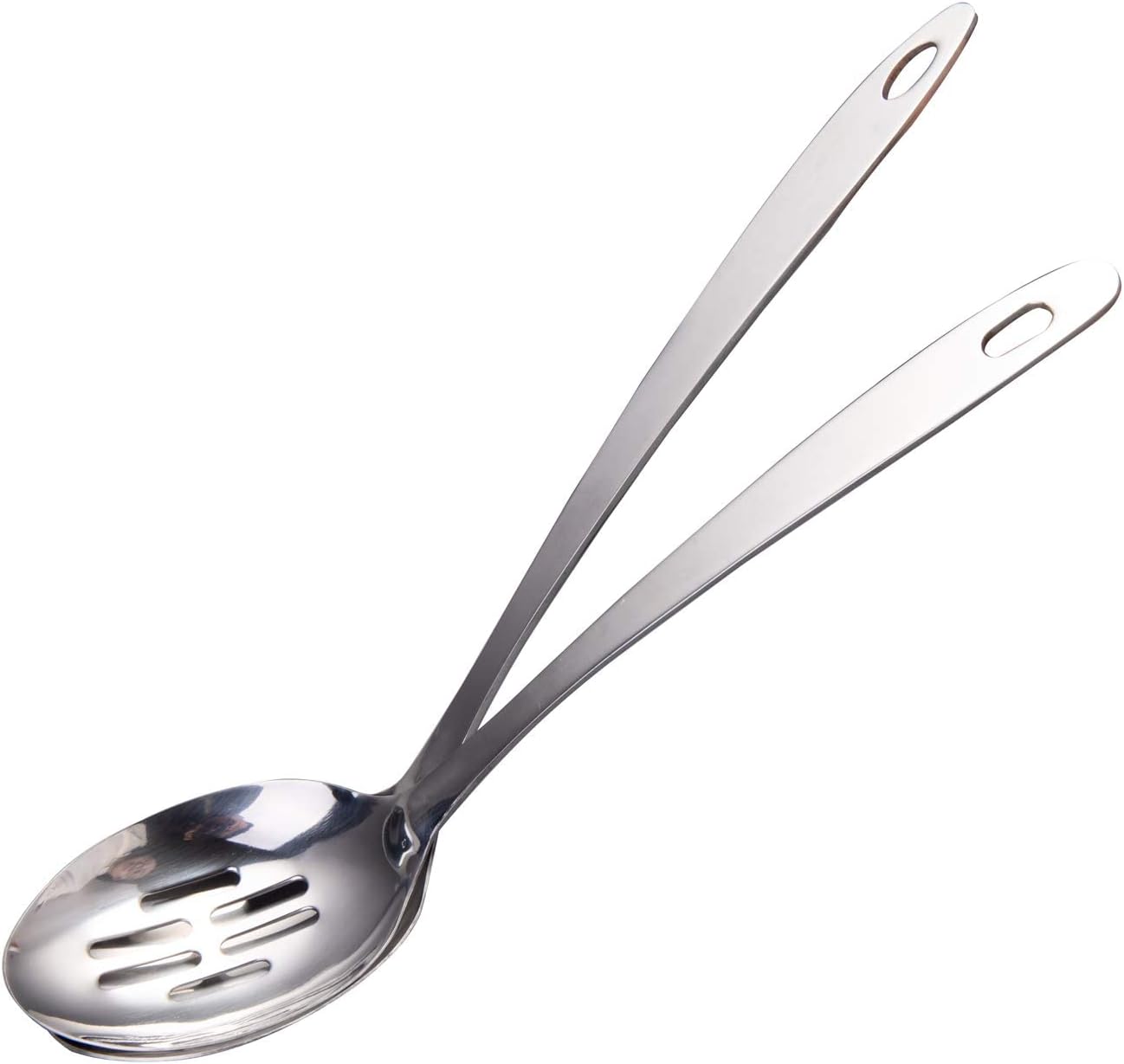 IMEEA Cooking Spoon Stainless Steel Large Serving Spoon Slotted Spoons for Cooking 12.8-Inch, Set of 2