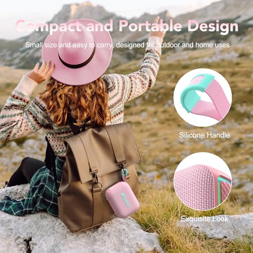 Image of dbsono Portable Bluetooth Speaker Line-in Support: IPX5 Waterproof, Pink | Up to 24H Playtime, HD Sound, TWS Pairing, LED Light, Outdoor Speaker for Beach, Pool, Travel, School Supplies for Adult Teen