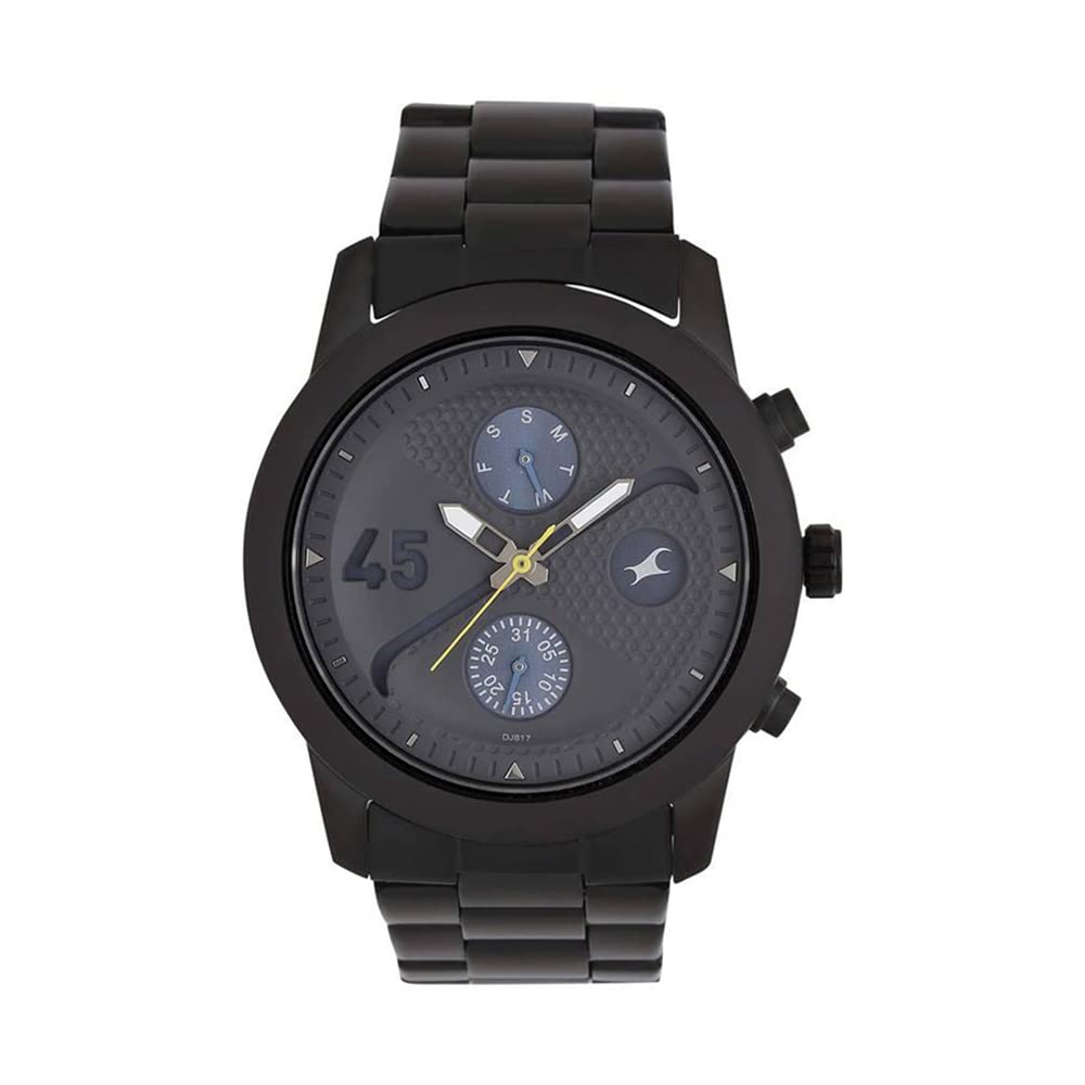 Fastrack Mens Analog Black Dial Black Band Stainless Steel Watch (B082XKL1X9) Amazon Price History, Amazon Price Tracker