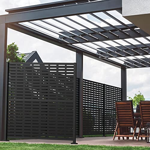 3'x6' Boardwalk Decorative Screen Panel, Black - Thumbnail 6