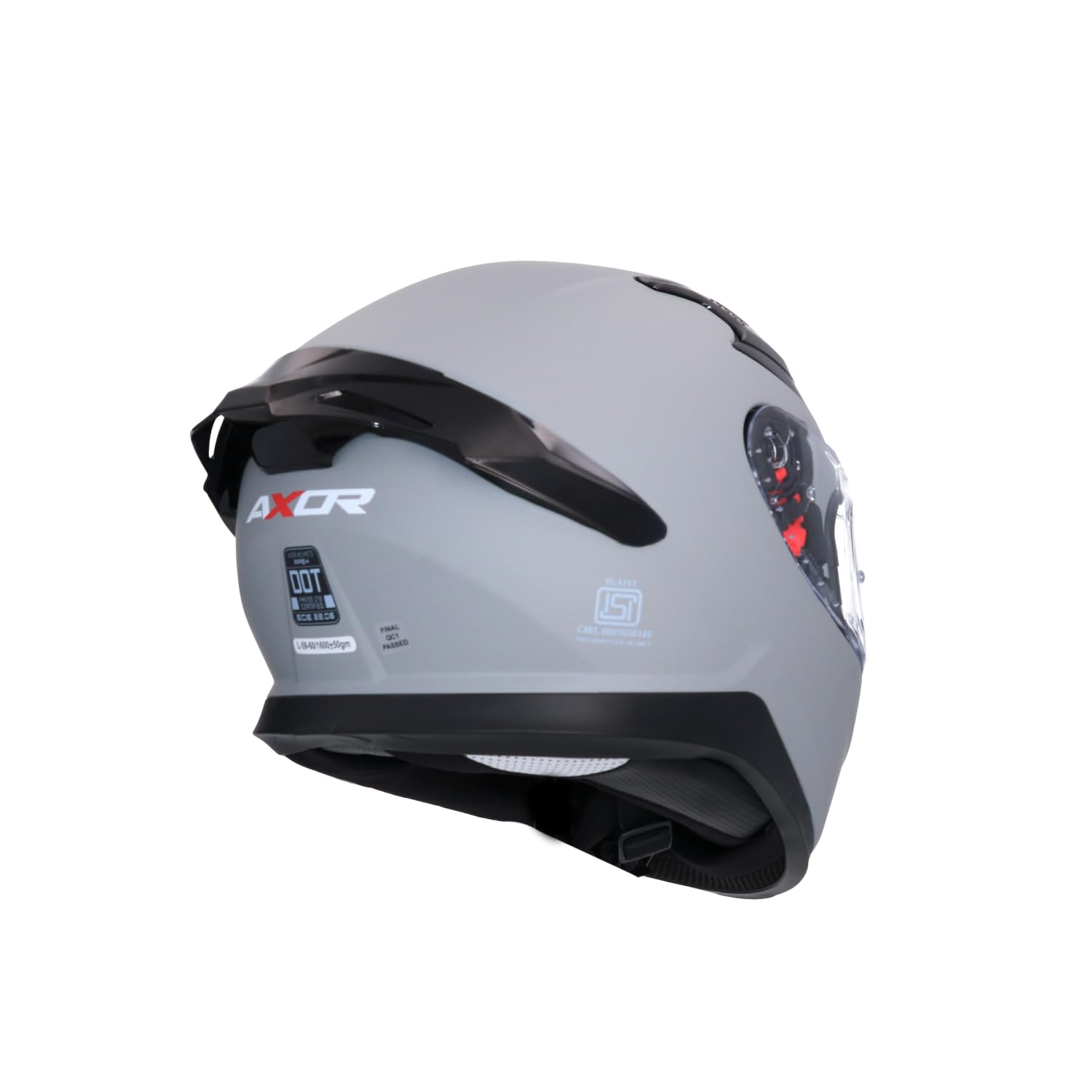 Casco AXOR Apex Solid Casco Integral de Moto Titanium Mate con Pantalla Extra y Lente Solar, Diseño Deportivo, Talla XXL