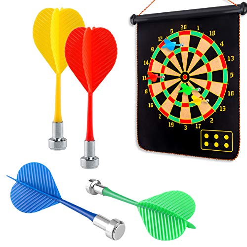 Yalis Magnetic Darts 12 Packs, Replacement Dart Game Safety Plastic Darts, Red Yellow Green And Blue #TOP5