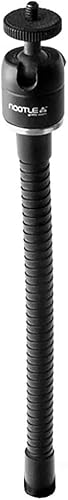 Miniatura 7 de GRIFITI Nootle - Soporte flexible de metal negro con cuello de cisne flexible de 14, 20 roscas, cuello de ganso macho hembra para cámara,